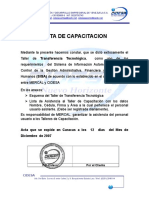 Acta de Transferencia Tecnologica