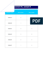 Internal Assessment HL - Sample B Examiner Comments