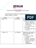 Cronograma para Trabajar Los Comités de Cursos de Padres, Madres y Tutores.