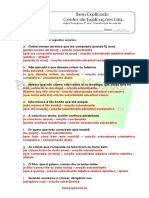 2.12 Ficha de Trabalho Classificação de Orações 1 Soluções