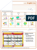 Writing Practice School Timetable Worksheet PDF