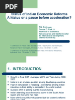 Status of Indian Economic Reforms A Hiatus or A Pause Before Acceleration?