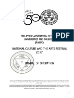 Attachment To Advisory No. 169 Manual of Operation For The 2017 National Culture and The Arts Festival