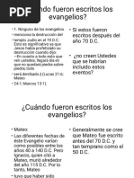 Cuándo Fueron Escritos Los Evangelios