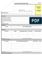 Applicants Data Matrix