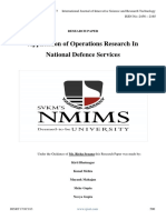 Application of Operations Research in National Defence Services