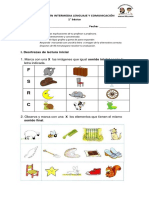 Evaluación Intermedia Lenguaje Primero Básico