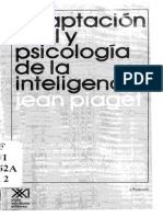 Piaget J Adaptacion Vital y Psicologia de La Inteligencia PDF