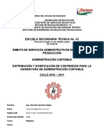 Distribución y Dosificación de Contenidos para La Asignatura de Administración Contable