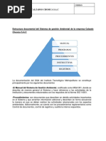 Estructura Documental Del Sistema de Gestión Ambiental de La Empresa Calzado Chosica S