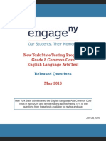 New York State Testing Program Grade 8 Common Core English Language Arts Test