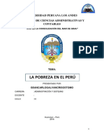 Pobreza en El Perú Monografia