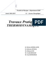 TP Thermodynamique L3 Energetique 2016 2017