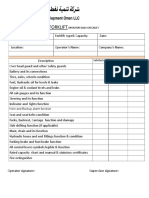 Operator Daily Checklist