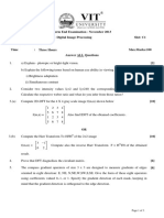 VIT Image Processing Question Paper