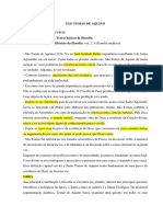 Fichamento Trechos São Tomás de Aquino - CW