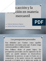 La Acción y La Excepción en Materia Mercantil