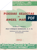 Poesías Selectas de Angel Marina Por Fray Enrique Escribano O.F.M. Profesor en El Real Monasterio de Guadalupe (1951)