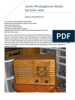 Guide To Fixing The Classic Westinghouse Model 556A AM Tabletop Tube Radio.