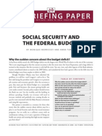 Social Secuirty and The Federal Budget