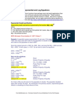 Applications of Exponential and Log Equations