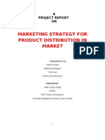 Marketing Strategy For Product Distribution in Market: A Project Report ON