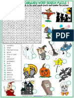 Halloween Vocabulary Esl Word Search Puzzle Worksheets For Kids