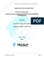 Proyecto de Control de Velocidad de Motor Continua