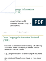 Cross-Language Information Retrieval (CLIR) : Ananthakrishnan R