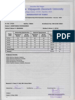 M Tech Marksheet