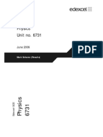 EdExcel A Level Physics Unit 1 Mark Scheme Results Paper 1 Jun 2006