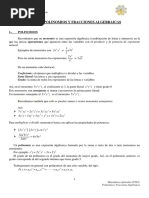 TEMA 1 Polinomios y Fracciones Algebraicas