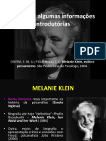 AULA 01 - Informaçãos Introdutórias. Klein, Psicanálise e Motimvento Psicanalítico