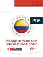 Prendas de Vestir para Bebés de Punto de Algodon Peru-Colombia