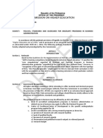 Draft Policies Standards and Guidelines For Graduate Programs in Business Administration 2016