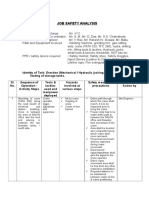 JOB SAFETY ANALYSIS Erection and Testing of Storage Tank