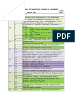 Engineering Mechanics For Biomedical Engineers-LESSON PLAN