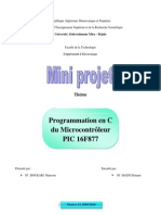 Programmation en C Du Microcontrôlleur PIC16F877