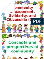 Community Engagement, Solidarity and Citizenship