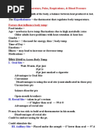 Vital Signs: Temperature Hypothalamus