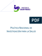 Política Nacional de Investigación para La Salud