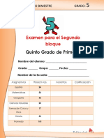 Examen 5° Grado Bloque 2