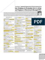 Pattern of Question, Syllabus & Probable Q & A of The Exam. For Assistant Engineer (Electrical) Through PSC