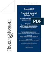 Franklin Marshall College Poll State Release Aug 2010