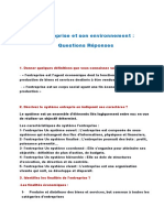 Environnement D'entreprise Questions Réponses