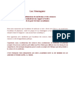 Lettre Ouverte Des Académiciens de Médecine Et Des Sciences Suite Aux Propos de Luc Montagnier Sur La Vaccination