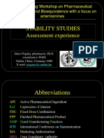 Stability Studies Assessment Experience