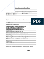 Pauta de Observación en Clases