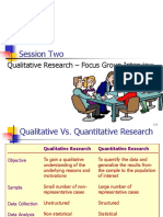 Session Two: Qualitative Research - Focus Group Interview