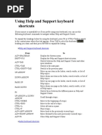 DESK TOP Keyboard Shortcuts